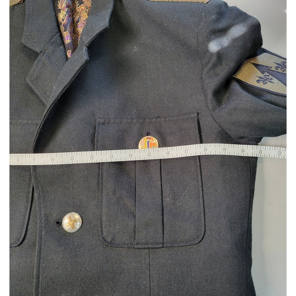 Edward Dada Military Style Jacket Dragon Lining Blazer Coat Large L - Picture 7 of 14